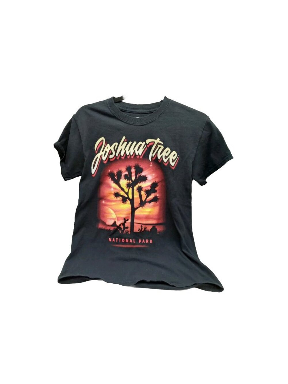 Joshua Tree Solid Black Short Sleeve Graphic T-Shirt Size Small